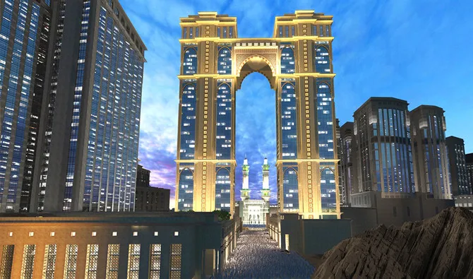 Jabal Omar hotel district in Makkah connected to the Haram by pedestrian walkways